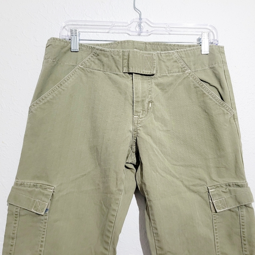 Old Navy Cargo Pants Women’s Size 8 Olive Green 100% Cotton Utility Ankle Zip - Picture 4 of 14